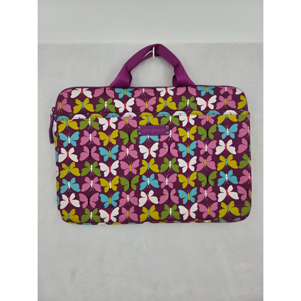 Vera Bradley Butterfly Laptop Sleeve Case Plum Purple 15 Inch Bag Tavel Work